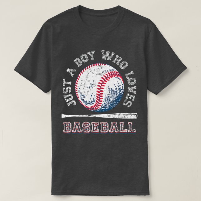 Nur ein Junge, der Baseball Liebe T-Shirt (Design vorne)