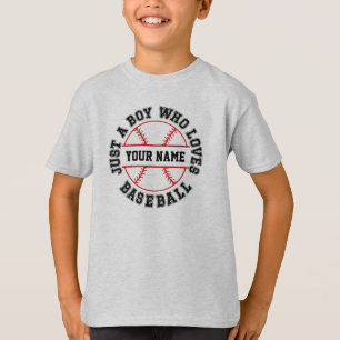 Nur ein Junge, der Baseball liebt, benutzerdefinie T-Shirt