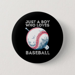 Nur ein Junge, der Baseball liebt Button