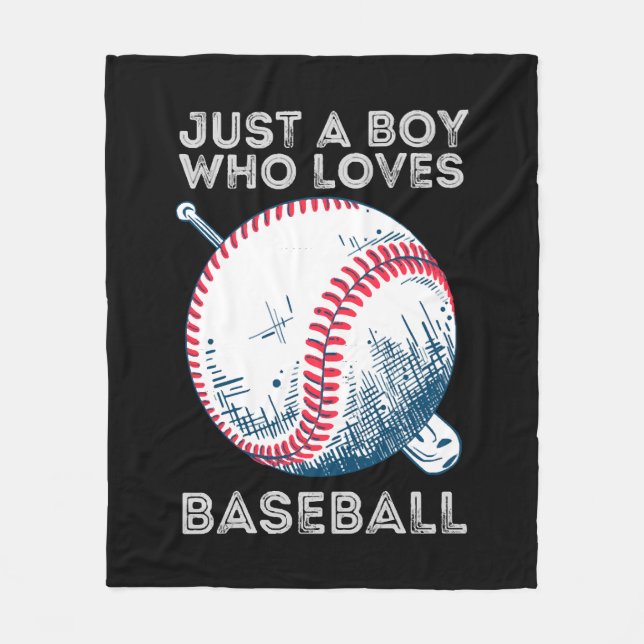 Nur ein Junge, der Baseball liebt Fleecedecke (Vorderseite)
