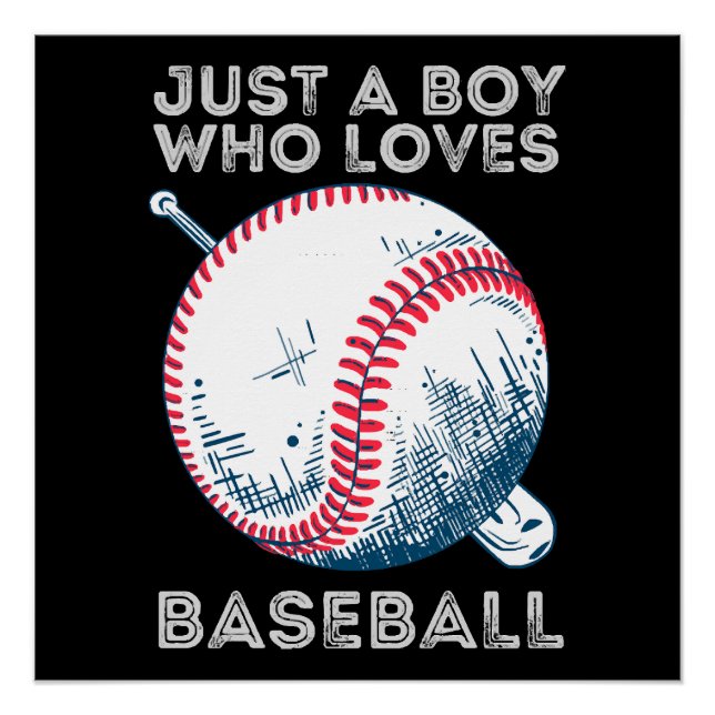 Nur ein Junge, der Baseball liebt Poster (Vorderseite)