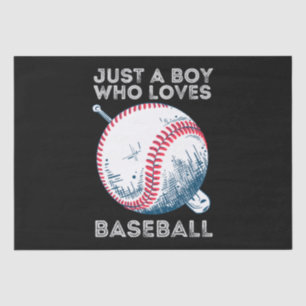 Nur ein Junge, der Baseball liebt Seidenpapier