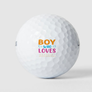 Nur ein Junge, der Baseball-Typografie Liebe Golfball