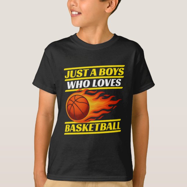 Nur ein Junge, der Basketball Liebe T-Shirt (Vorderseite)