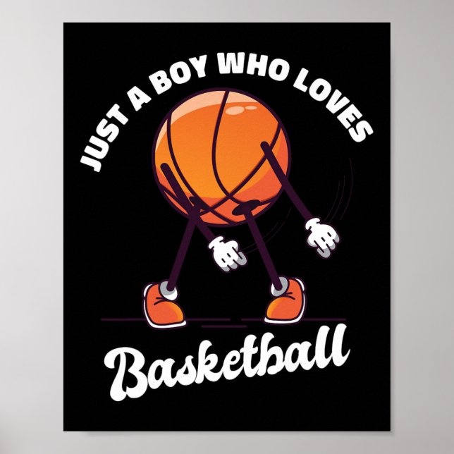 Nur ein Junge, der Basketball Lieben - Basketballj Poster (Vorne)