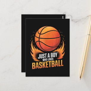 Nur ein Junge, der Basketball liebt Postkarte