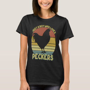 Nur ein Junge, der Bauer Peckers Lieben Hühnerlieb T-Shirt