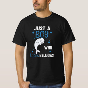 Nur ein Junge, der Belugas liebt Süßer Beluga-Wal T-Shirt