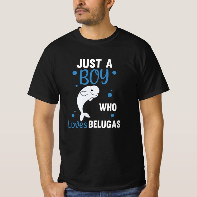 Nur ein Junge, der Belugas Sweet Beluga Whale Lieb T-Shirt (Vorderseite)