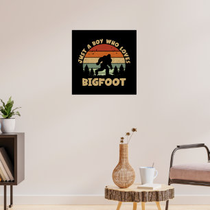 Nur ein Junge, der Bigfoot Vintage Sasquatch liebt Poster