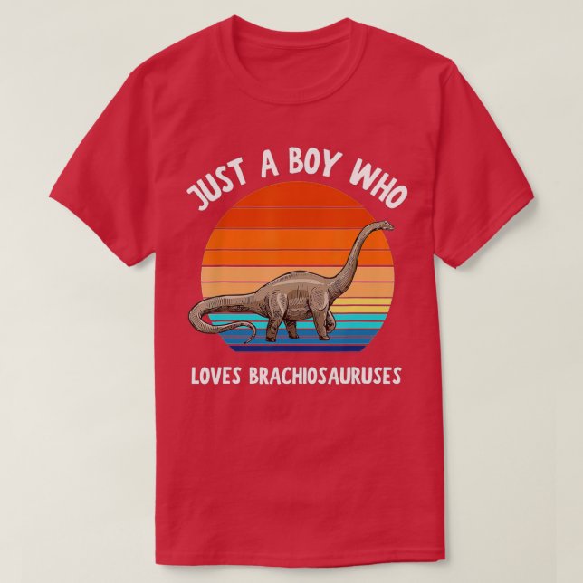 Nur ein Junge, der Brachiosaurus Dinosaurier Liebe T-Shirt (Design vorne)