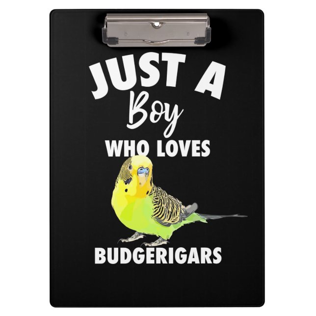 Nur ein Junge, der Budgerigars Paprot Liebe Klemmbrett (Vorderseite)