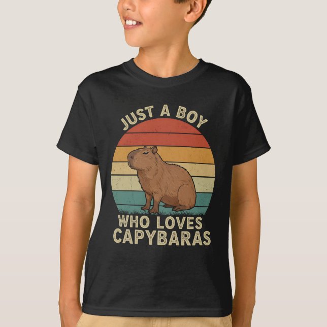 Nur ein Junge, der Capybaras Liebe T-Shirt (Vorderseite)