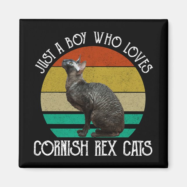 Nur ein Junge, der Cornish Rex Katzen liebt Magnet (Vorne)