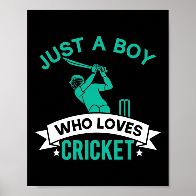 Nur ein Junge, der Cricket-Spieler lustiges Cricke Poster (Vorne)