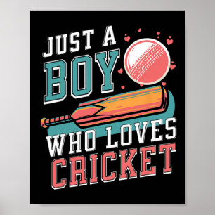 Nur ein Junge, der Cricket T und Ll Retro-Cricket Poster
