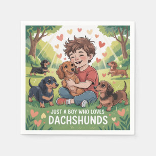 Nur Ein Junge, Der Dachshunde Liebt Serviette