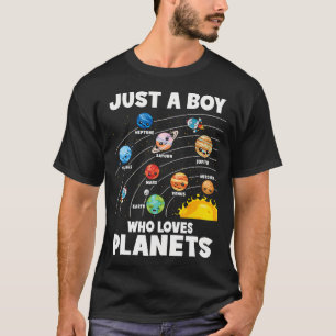 Nur ein Junge, der das Sonnensystem von Planets As T-Shirt