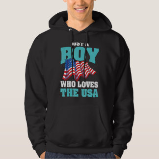 Nur ein Junge, der den amerikanischen Happy 4. Hoodie