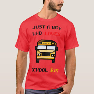 nur ein Junge, der den Schulbus 7 Liebe T-Shirt