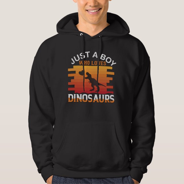 Nur ein Junge, der Dinosaurier Liebe | Dinosaurier Hoodie (Vorderseite)
