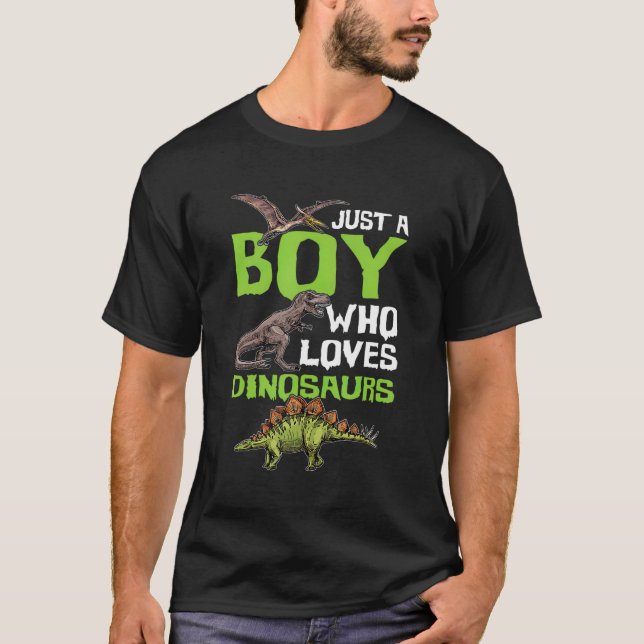Nur ein Junge, der Dinosaurier Liebe T Rex Dinosau T-Shirt (Vorderseite)