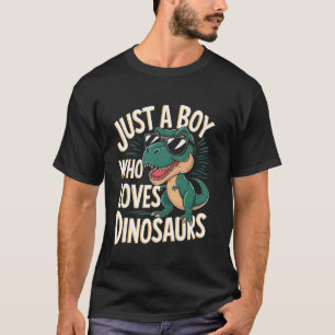 Nur ein Junge, der Dinosaurier liebt Lustiger T-Re T-Shirt