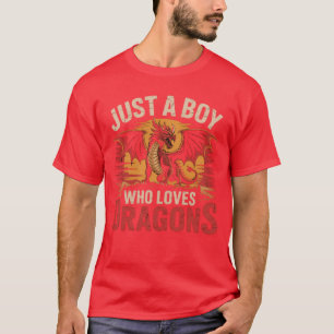 Nur ein Junge, der Drachen liebt, cooler mittelalt T-Shirt