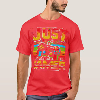 Nur ein Junge, der ein entspanntes Gaming-Design L T-Shirt