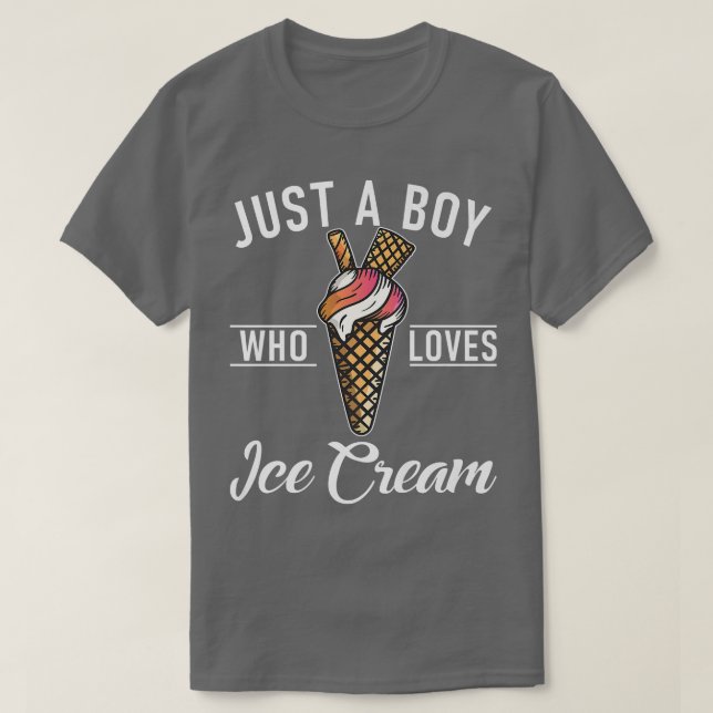 Nur ein Junge, der Eiscreme Liebe  T-Shirt (Design vorne)