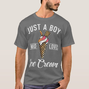 Nur ein Junge, der Eiscreme Liebe  T-Shirt