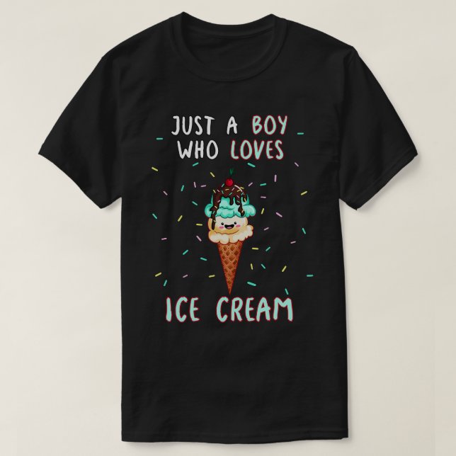 Nur ein Junge, der Eiscreme Liebe T-Shirt (Design vorne)