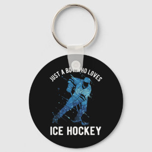 Nur ein Junge, der Eishockey liebt Schlüsselanhänger