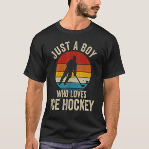 Nur ein Junge, der Eishockeyspieler Liebe T-Shirt
