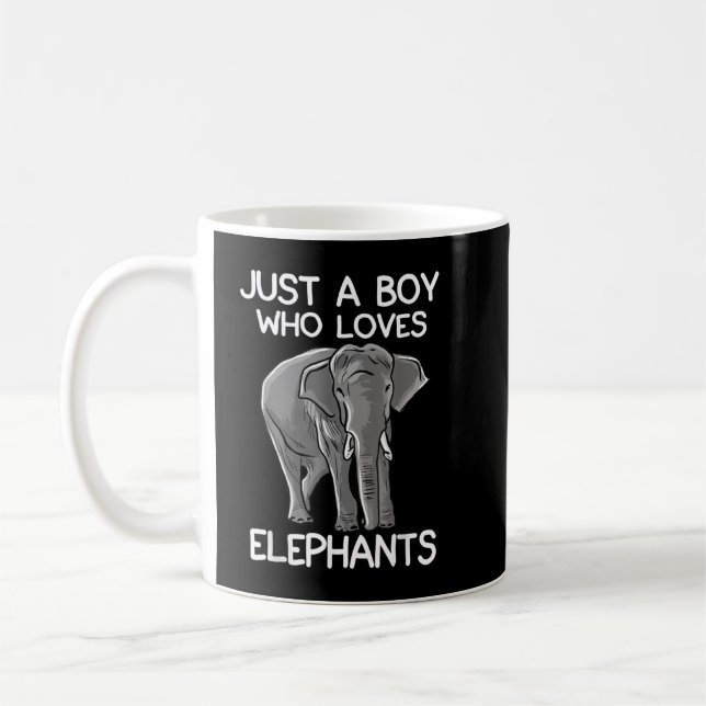 Nur ein Junge, der Elefanten Liebe Funny Elephant  Kaffeetasse (Links)