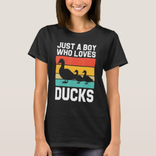 Nur ein Junge, der Enten-Ernte-Landwirtschaft-Sche T-Shirt