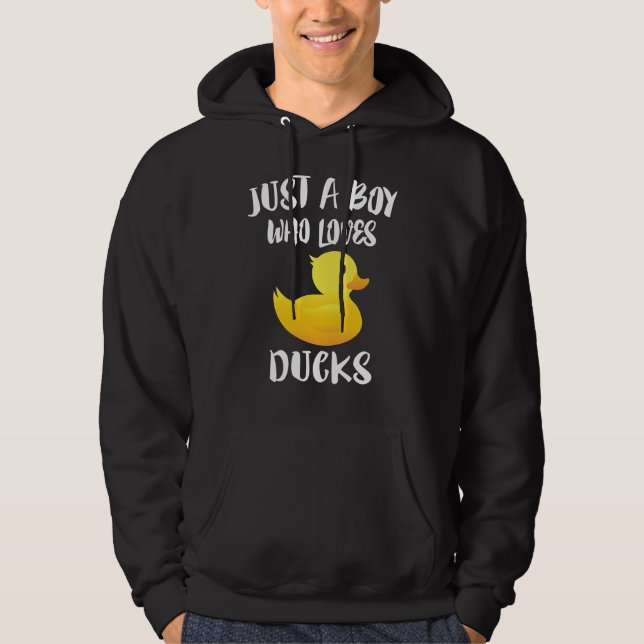 Nur ein Junge, der Enten Lieben Hoodie (Vorderseite)