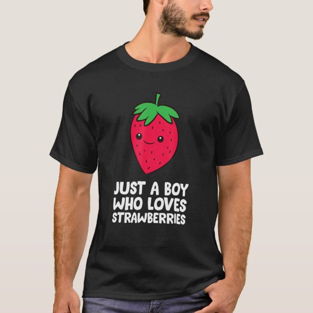 Nur ein Junge, der Erdbeeren Liebe T-Shirt (Vorderseite)