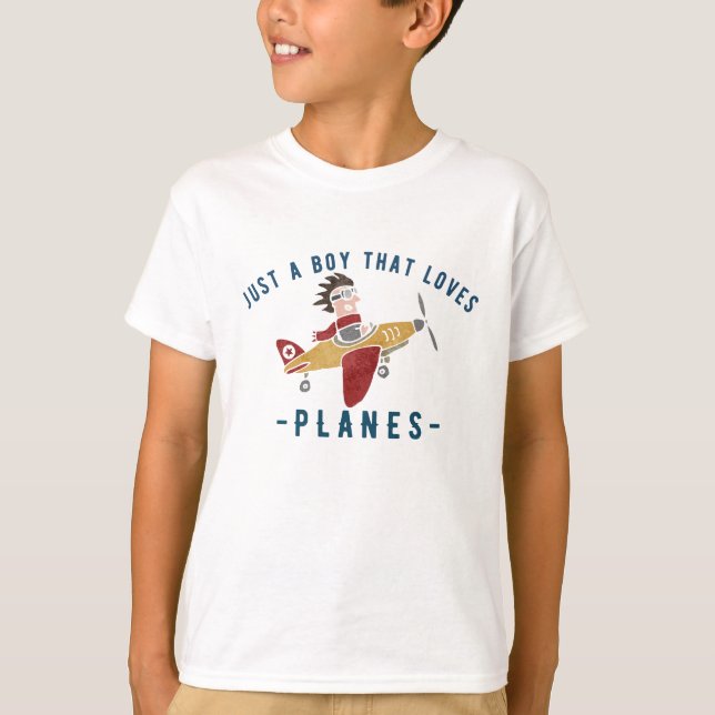 Nur ein Junge, der Flugzeug Liebe, ein lustiges Pi T-Shirt (Vorderseite)