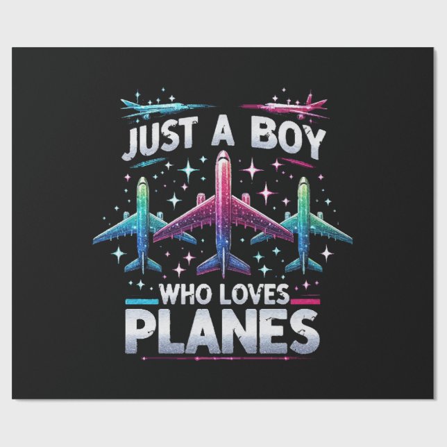 Nur ein Junge, der Flugzeug Liebe Geschenkpapier (Flach)