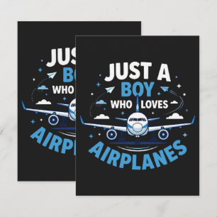 Nur ein Junge, der Flugzeuge liebt Dankeskarte