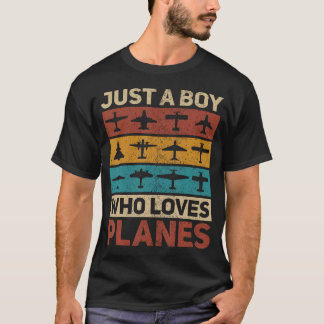 Nur ein Junge, der Flugzeuge, Pilot, Flugzeug, Luf T-Shirt