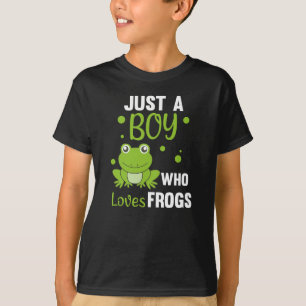 Nur ein Junge, der Frösche liebt Süßer Frosch T-Shirt