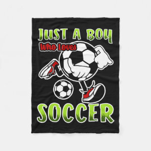 Nur ein Junge, der Fußball liebt Zitat für Fußball Fleecedecke