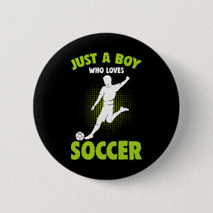 Nur ein Junge, der Fußballspieler-Kinder Jungen li Button