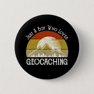 Nur ein Junge, der Geocaching-Lieben Button