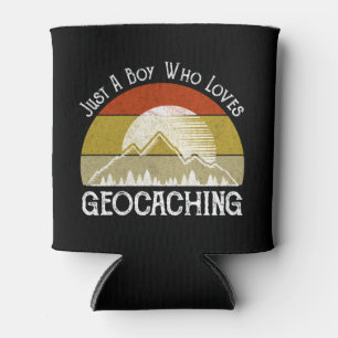 Nur ein Junge, der Geocaching-Lieben Dosenkühler