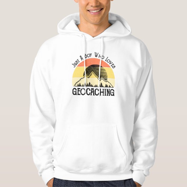Nur ein Junge, der Geocaching-Lieben Hoodie (Vorderseite)