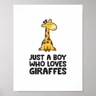 Nur ein Junge, der Giraffen Liebe Poster