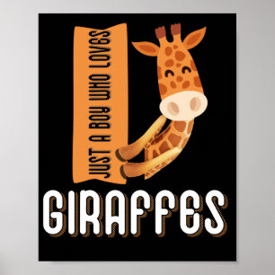 Nur ein Junge, der Giraffen Liebe Poster